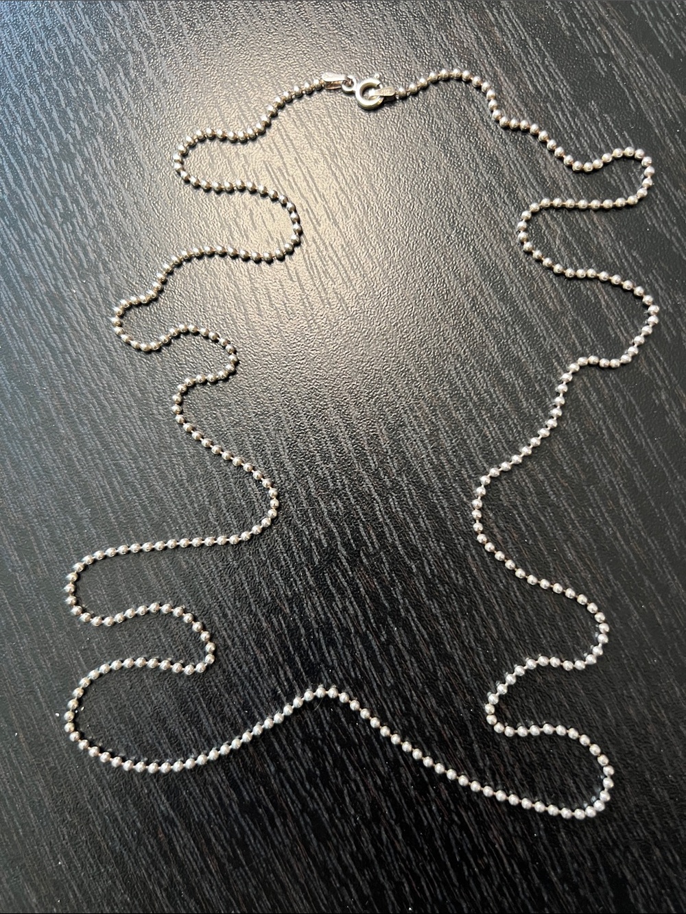 Vintage Italy Sterling Silver 925 Ball Chain Necklace 29.5” - Picture 1 of 5